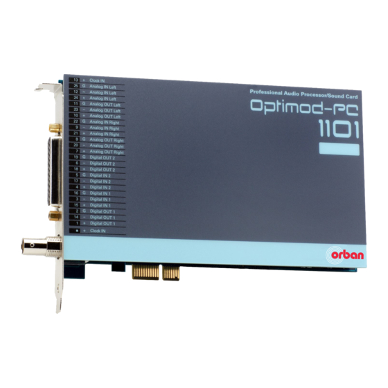 Orban OPTIMOD-PC 1101 Operating Manual