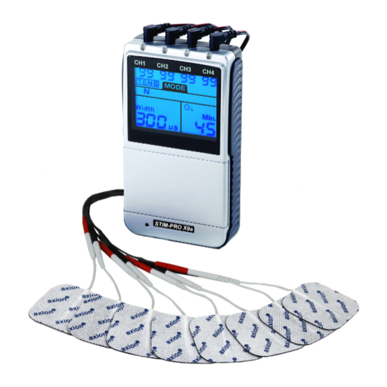 Manuel d'utilisation de l'électrostimulateur TENS EMS STIM PRO X9a avec  batterie rechargeable 