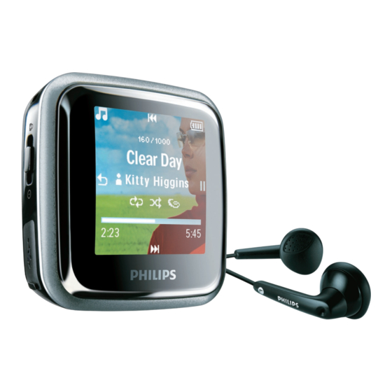 Philips GoGear SA2920 Owner's Manual