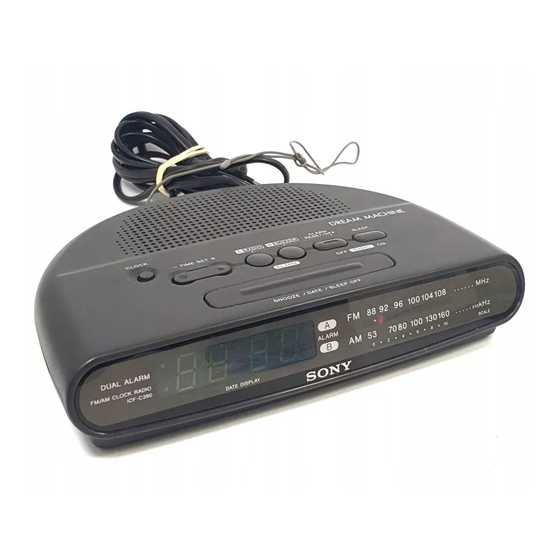 SONY ICF-C390, ICF-C390L - FM/AM Clock Radio Manual