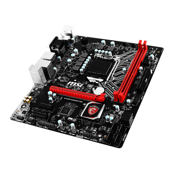 MSI B150M GAMING PRO Manual