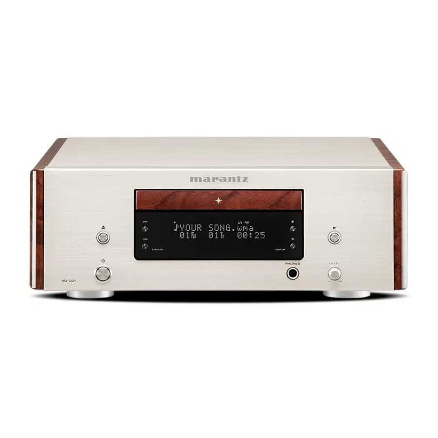 Marantz HD-CD1 - CD Player Manual