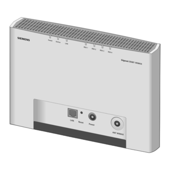 Siemens GIGASET SE681 WIMAX Manuals