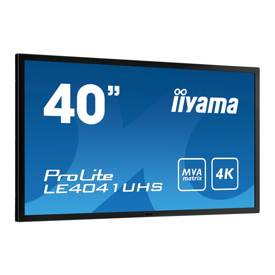 Iiyama ProLite LE4041UHS-B1 Manuals