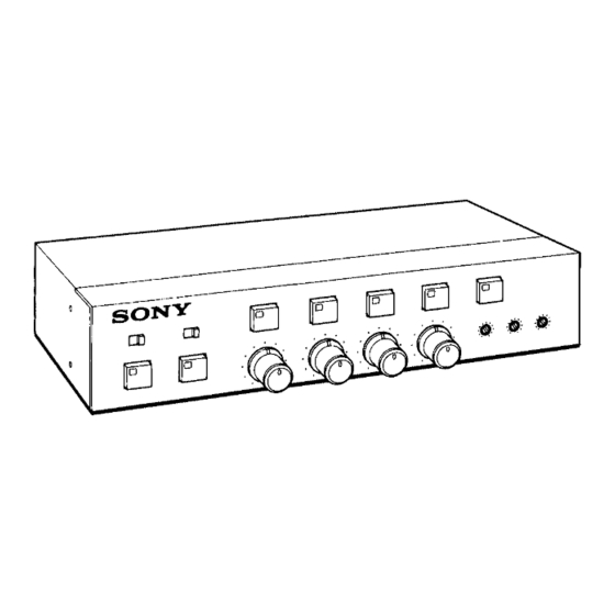 Sony UVR-60 Operating Instructions Manual