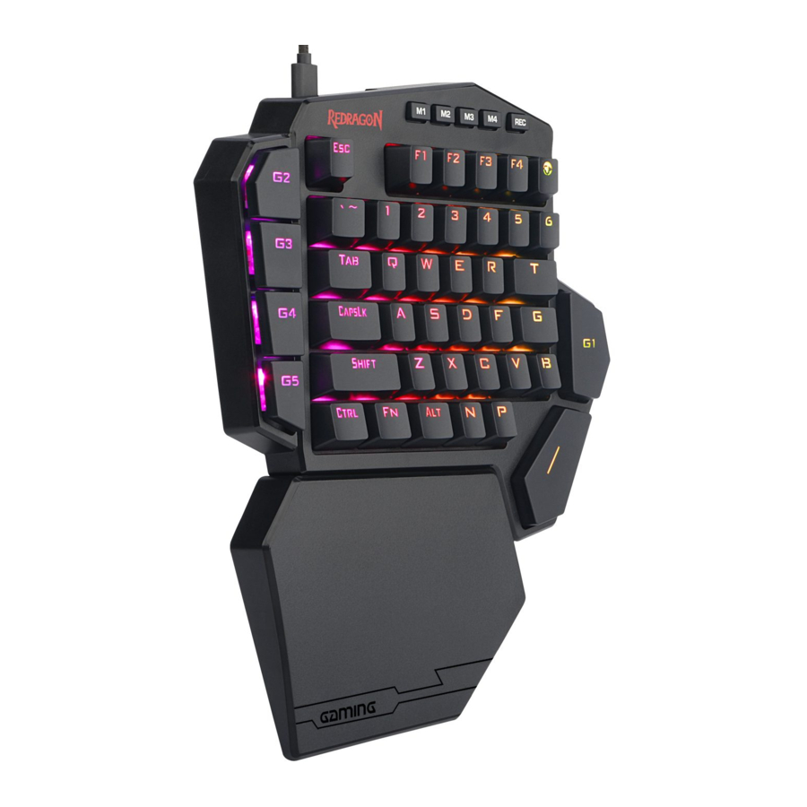 Redragon K585 DITI ELITE - 2.4G Wireless RGB One-Handed Gaming Keyboard ...