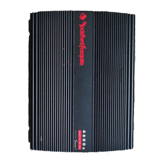 Rockford Fosgate 4600X Owner's Manual