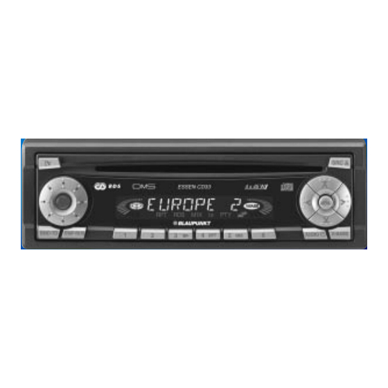 Blaupunkt Madeira CD33 Installation Instructions Manual