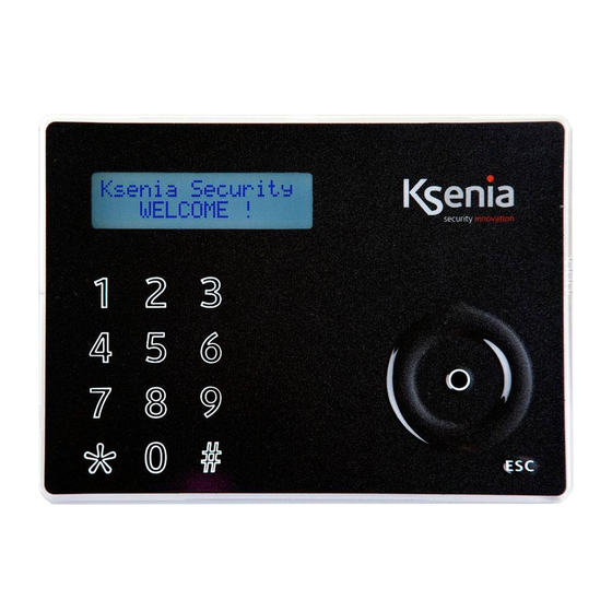 Ksenia ergo Quick Installation And Programming Manual