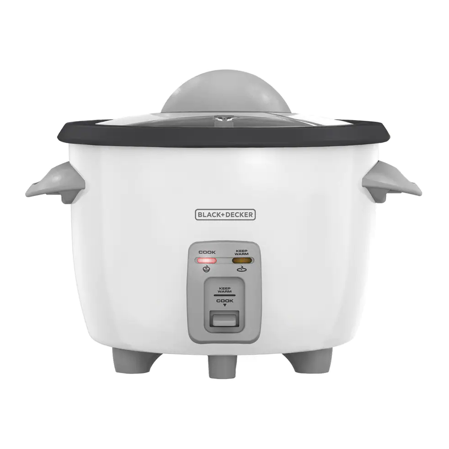 BLACK and DECKER RC503,RC503R - 3 Cup Rice Cooker Manual