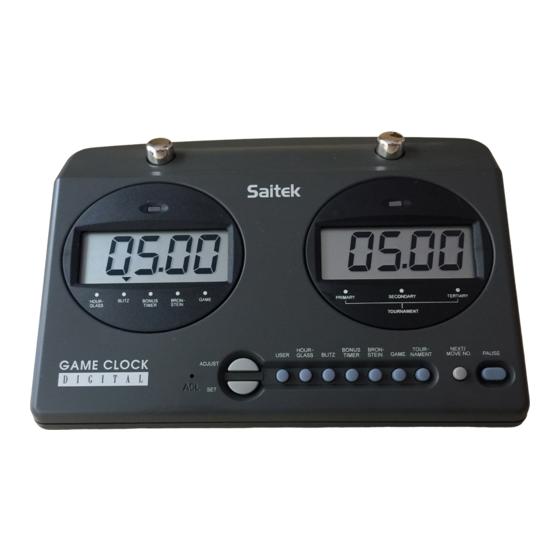 Saitek Game Clock Reference Manual