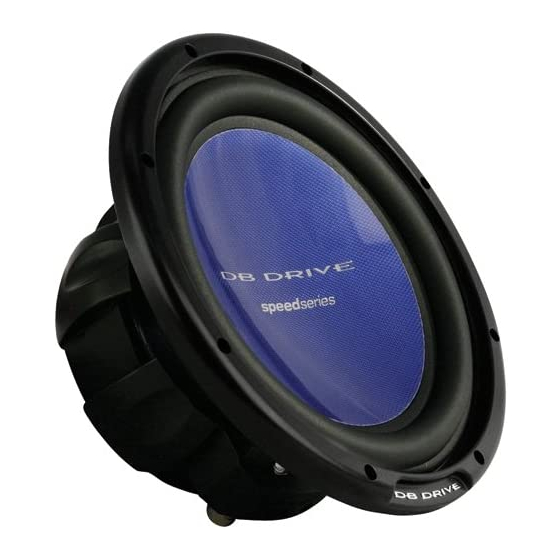 DB Drive SPW8.3D2 Installation Instructions & Owner's Manual