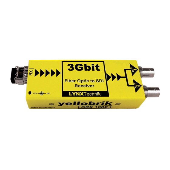 LYNXTechnik Yellobrik ORX 1802 Quick Reference