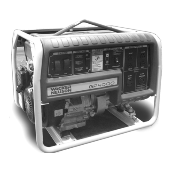 Wacker Neuson GP 4000 Portable Generator Manuals
