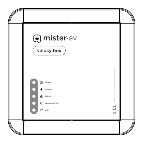 User Manuals: Mister EV VELOCY BOX + SENSE Accessories