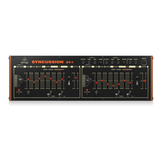 Behringer SYNCUSSION SY-1 Quick Start Manual