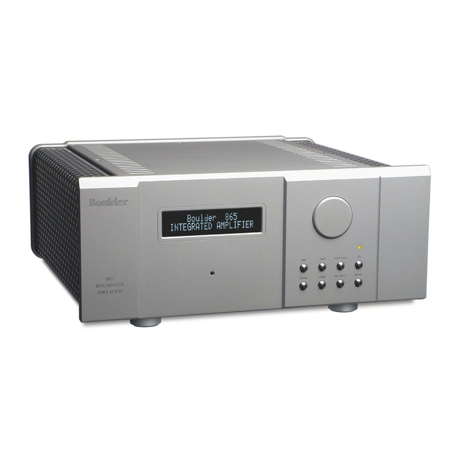 Boulder Integrated Amplifier 865 Instruction Manual