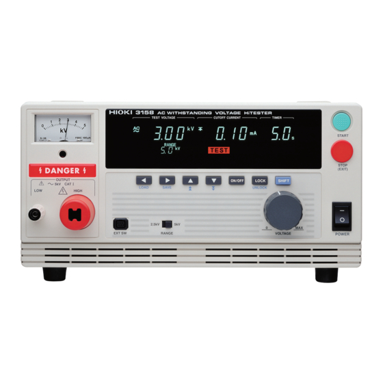Hioki 3158 Withstanding Voltage Tester Manuals