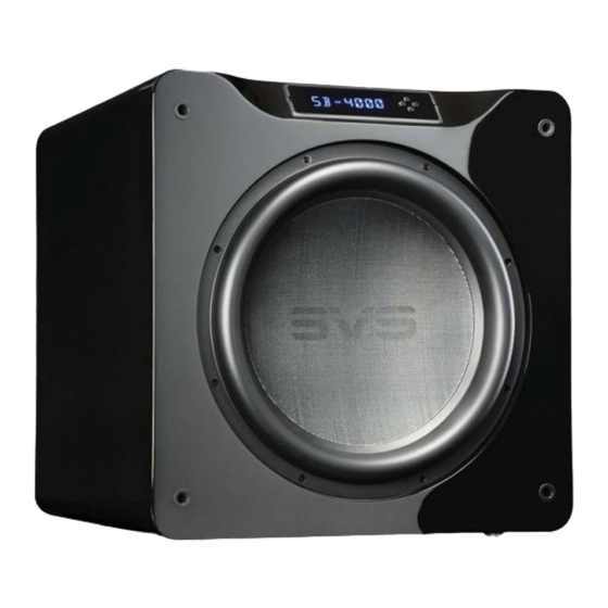 SVS SB-4000 Quick Start Manual