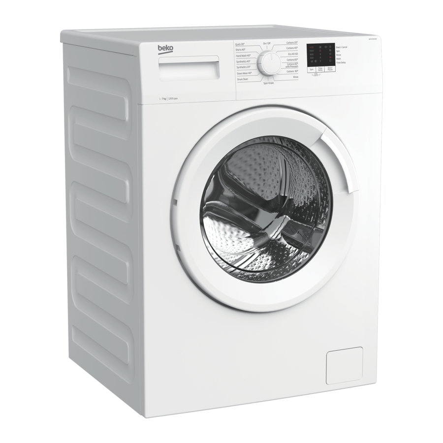 Beko WTK72011W - Freestanding 7kg 1200rpm Washing Machine Manual