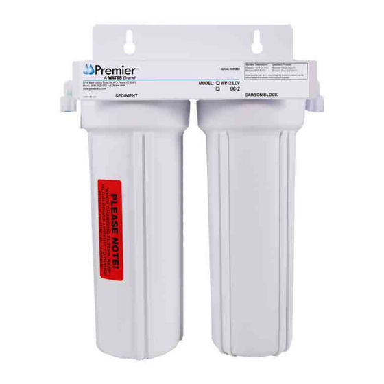 Watts Premier WP-2 LCV Installation, Operation And Maintenance Manual