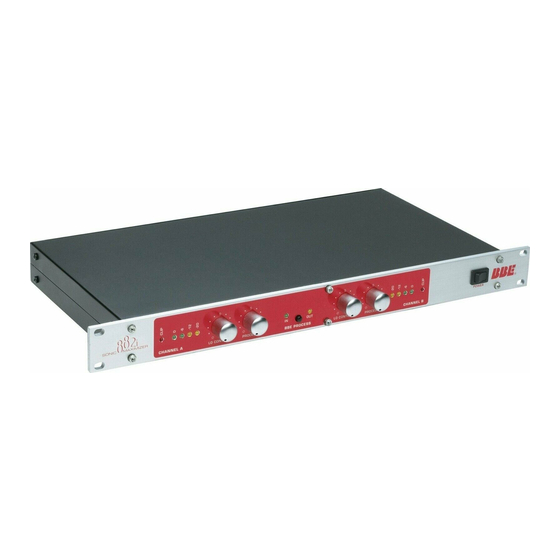 BBE Sonic maximizer 882i User Manual And Reference Manual