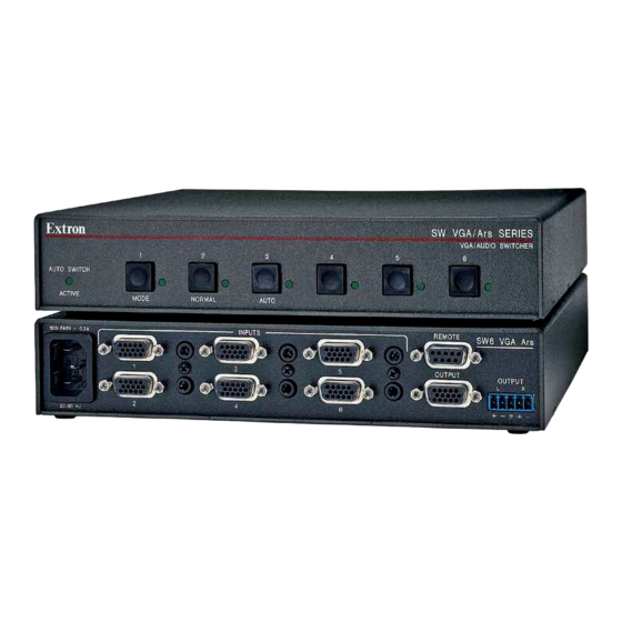 Extron electronics SW2 VGA Ars User Manual