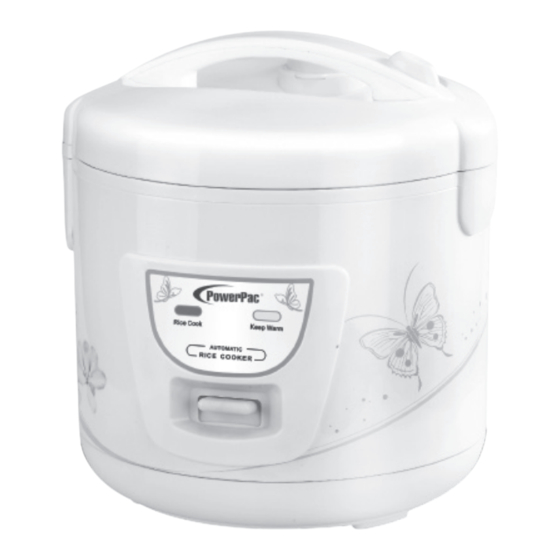 PowerPac DELUXE RICE COOKER PPRC11 Booklet