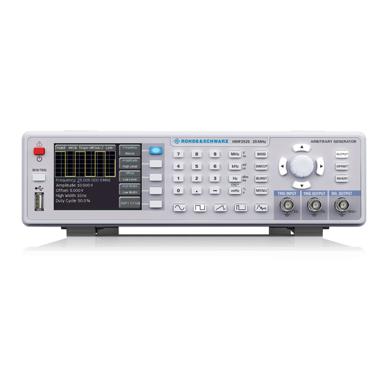 Rohde & Schwarz HAMEG Instruments HMF2525 User Manual