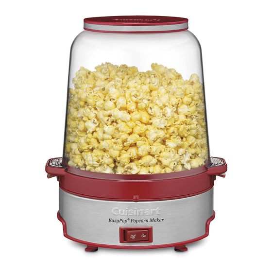 Cuisinart EasyPop Popcorn Maker CPM-700 Series Instruction And Recipe Booklet
