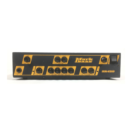 MarkBass SA450 Owner's Manual