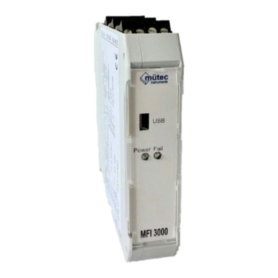 Mutec MF3000 Ex Mass Flow Meter Manuals