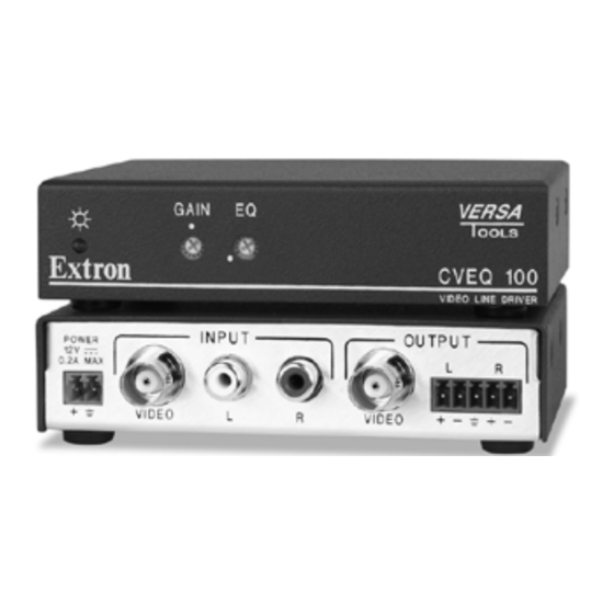 Extron electronics Video and Audio Line Drivers with  Gain and EquaLization CVEQ 100 MAAP Specification