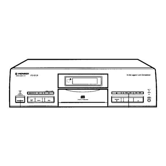 Pioneer PD-S705 Operating Instructions Manual