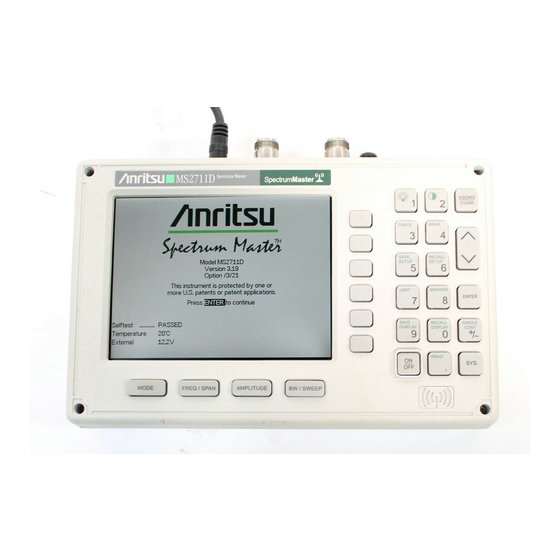 Anritsu spectrum master ms2711d User Manual