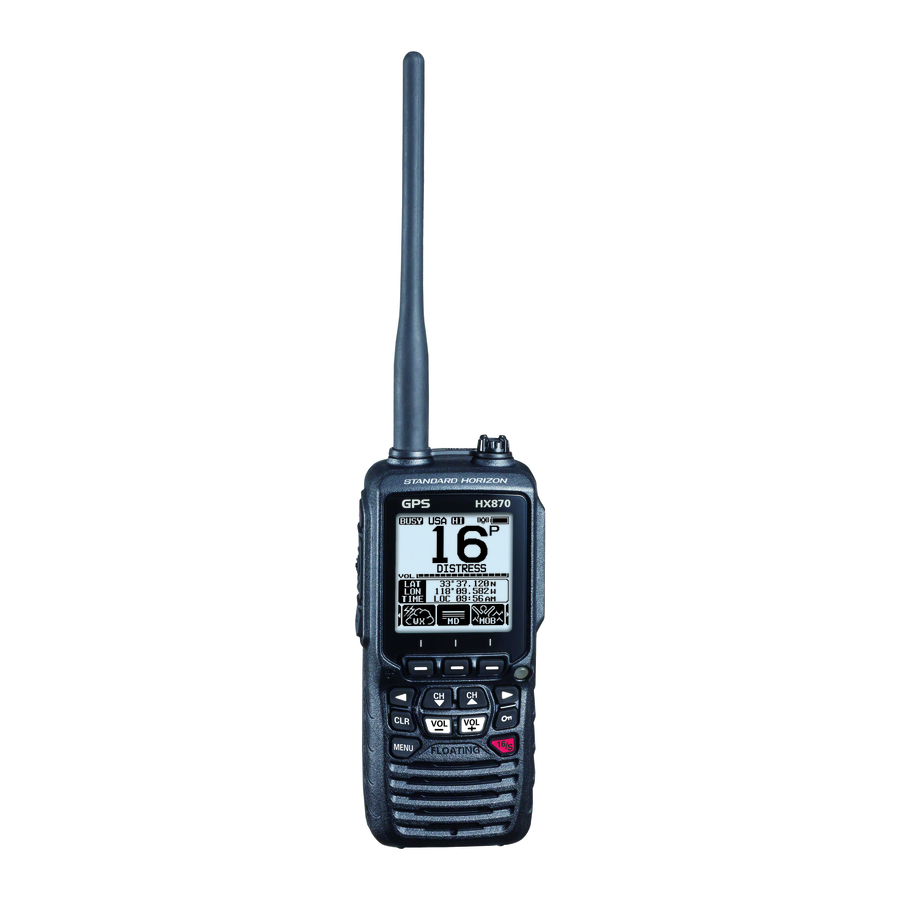 Standard Horizon HX870 Quick Start Manual