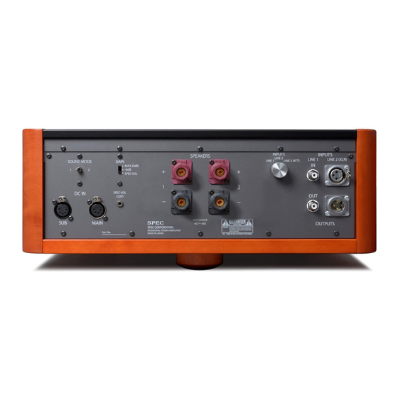 SPEC Designer Audio RPA-MG1000 Operation Manual