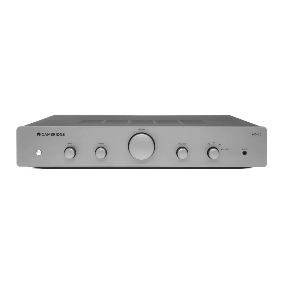 Cambridge Audio AXA25 - 25 Watt 2-Channel Integrated Stereo Amplifier Manual