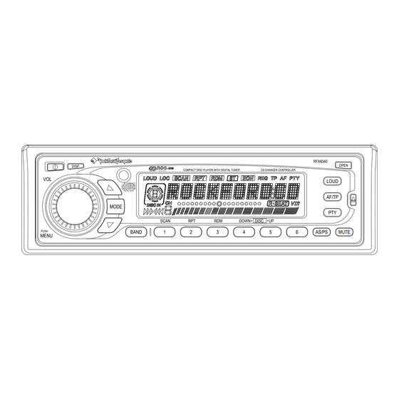 Rockford Fosgate RFX8340RDS Car Receiver Manuals