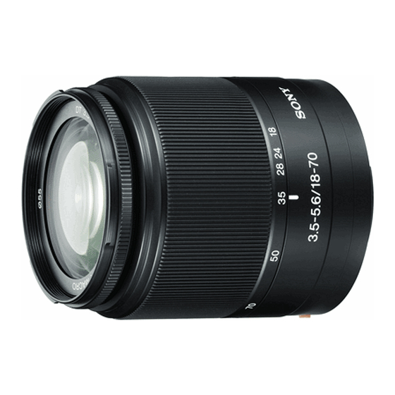 Sony SAL1870 - Zoom Lens - 18 mm Manuals