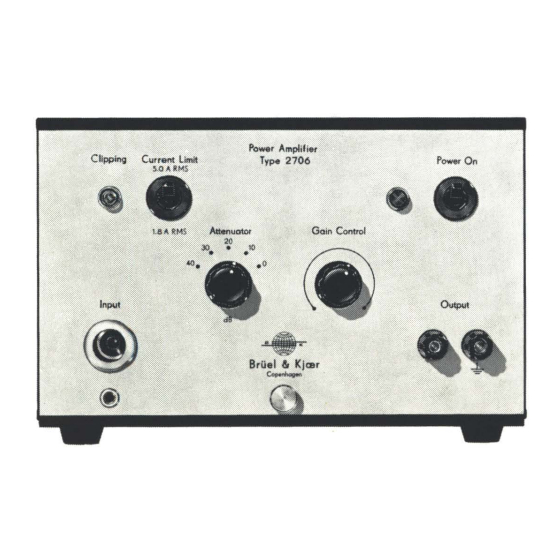 BRUEL & KJAER 2706 Instructions And Applications