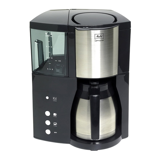 Melitta Optima Therm Operating Instructions Manual