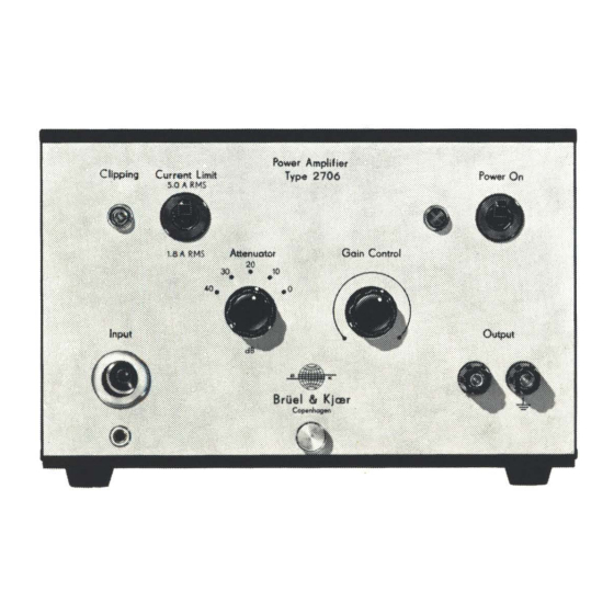 BRUEL & KJAER 2706 Power Amplifier Manuals