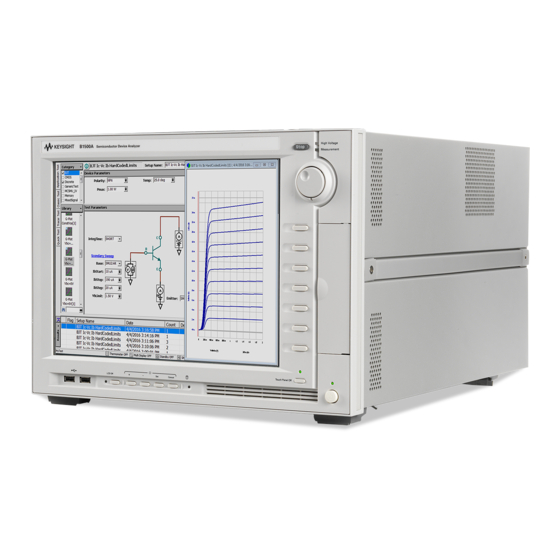 Keysight Technologies B1500A Configuration And Connection Manual