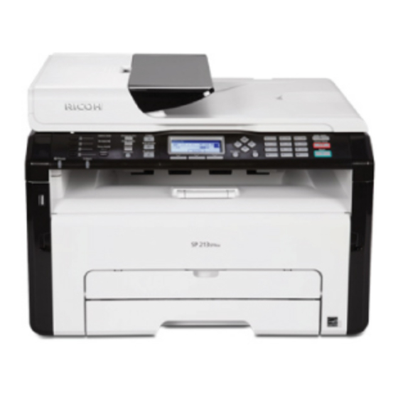 Ricoh SP 200 Quick Installation Manual