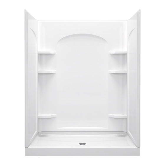 Sterling Plumbing Shower Receptor and Wall Surround with Backer Boards 72230106 Specification Sheet