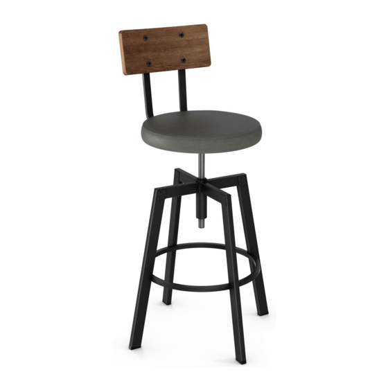 Amisco Architect Adjustable Stool with Wood Back 40263 Manual