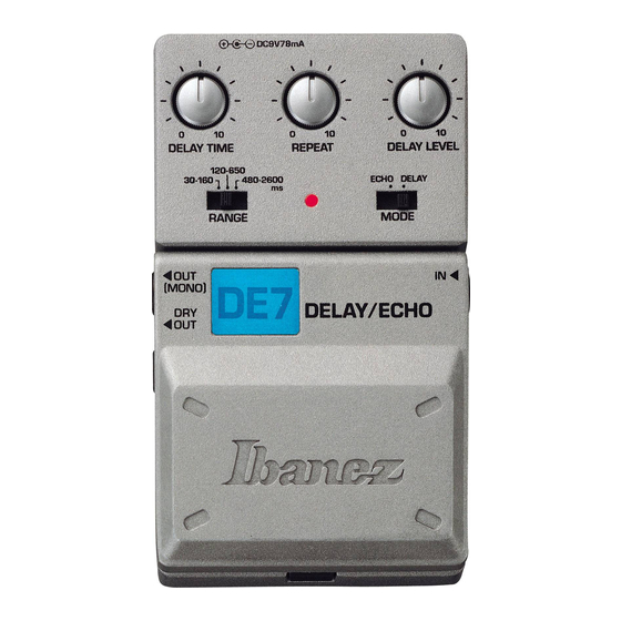 Ibanez Tone-Lok DE7 Owner's Manual
