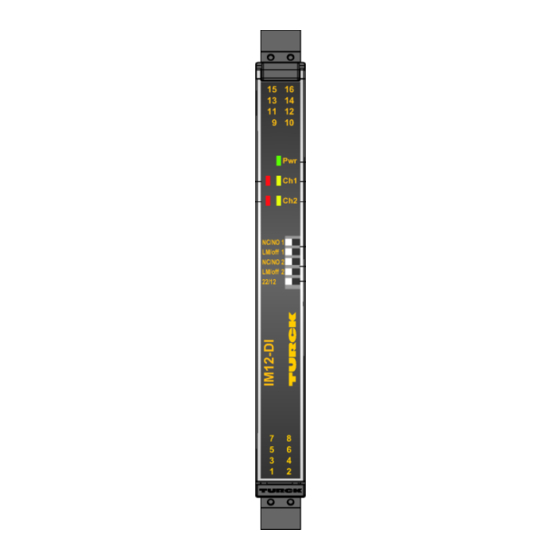 turck IM12-DI01 -2T Series Quick Start Manual