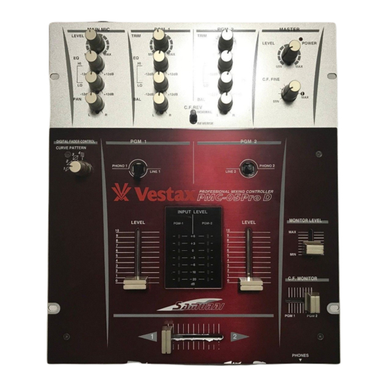 Vestax PMC-05Pro D Owner's Manual